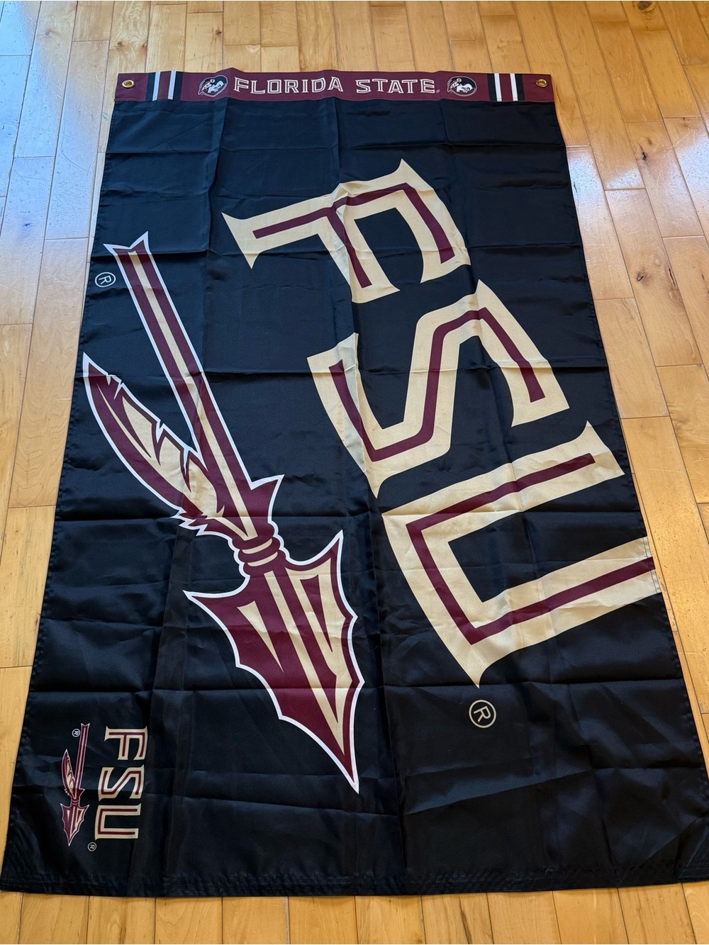 Florida State FSU Decorative Flag in Black and Maroon